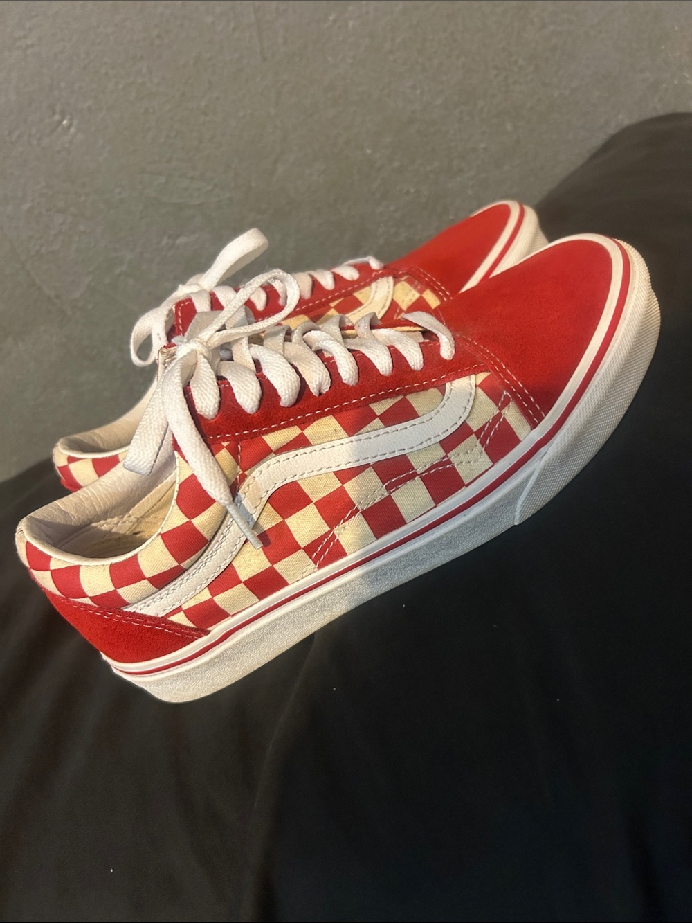 Vans Red and Cream Checkerboard Old Skool